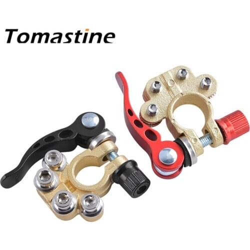 2 Pcs Universal Positive Negative Car Battery Terminal Wire Cable Clamp Terminal Quick Disconnect Shut-Off Connectors Clip