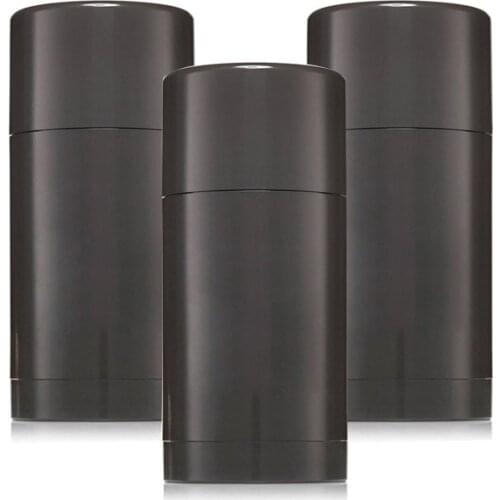 20Pcs 75ml Twist-Up Refillable Bottles Empty Gel Deodorant Stick Tube Black Transparent Container Antiperspirant