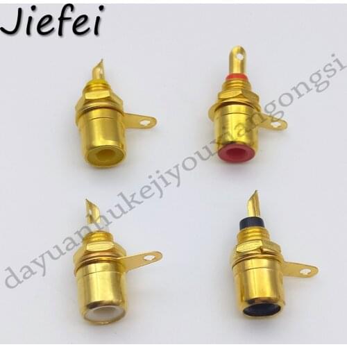 40pcs/100pcs 4 color Gold plated RCA Panel Mount Connector RCA Female Socket RCA Panel Mount Audio Socket Plug Connector