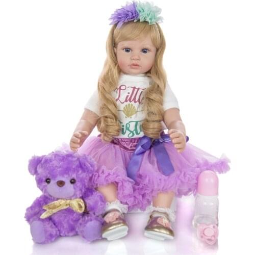 60cm Silicone Reborn Baby Doll Toys 24inch Vinyl Princess bebe reborn Toddler Dolls Alive Birthday Gift lol dolls