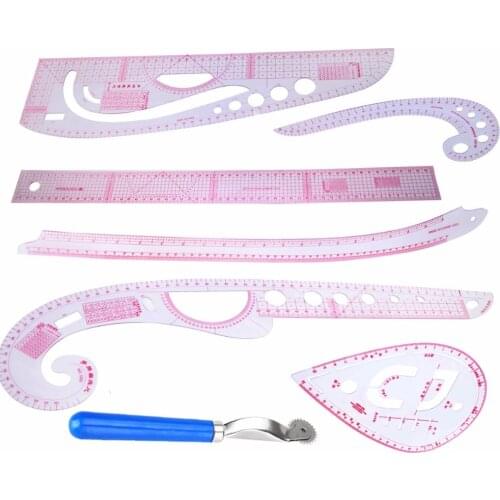 7pcs Multi Function Curve Ruler Drawing Line Straight Sewing Clothing Design Rulers For Designers Tailors Pattern Making Mayitr