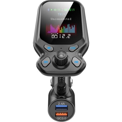 New Bluetooth 5.0 Car Kit Handsfree FM Transmitter AUX Audio Wireless Car MP3 Player Quick Charge QC3.0 Car Charger