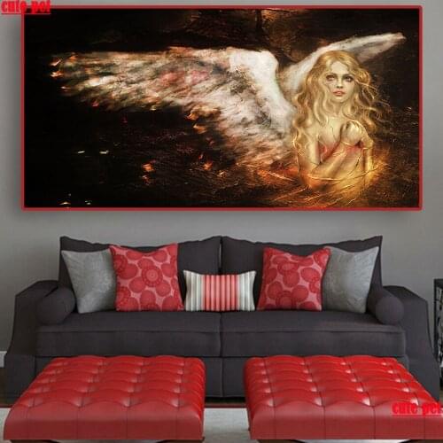 Large Diy diamond painting Blonde angel girl full Square round drill cross stitch 5d Diamond Embroidery mosaic Art home decor