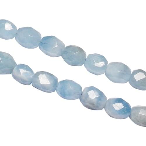 12x14mm-14x17mm Natural Faced Aquamarine irregular cube Stone Beads For DIY necklace bracelet jewelry making 15 "free delivery
