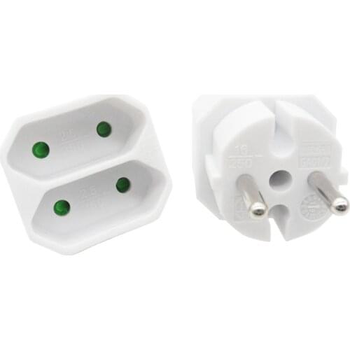European Conversion Plug 2Pin 4.8mm Plug turn 4.0mm 2 Hole EU Socket Power Distribution Adapter Plug White 16A 250V