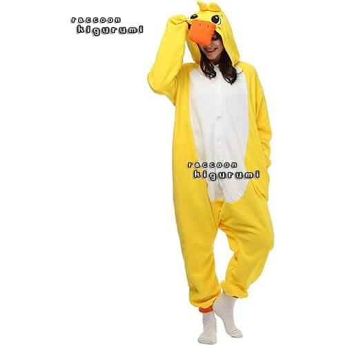 Adult Animal Fleece Onesie Duck Girl Boy Winter Halloween Cartoon Woman Cosplay Unisex Pajama Raccoon Kigurumi Kids