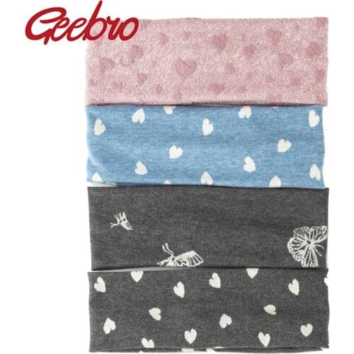 Geebro Boho Fashion Flat headbands For women Vintage Stretch Cotton hairBands hair Accessories For Ladies Girls Soft Hair Band