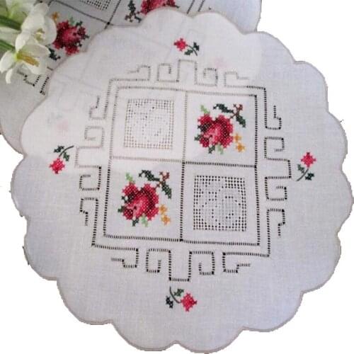 Cotton Embroidery Table Place Mat Lace Placemat Coffee Cloth Doily Cup Tea Christmas Party Dining Coaster Mug Drink Pad Kitchen