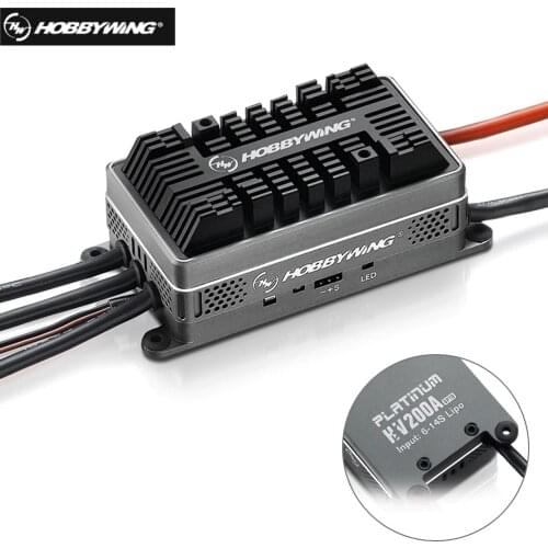 Hobbywing Platinum HV 200A V4.1 6-14S Lipo SBEC / OPTO Brushless ESC for RC Drone Quadrocopter Helicopter Aircraft