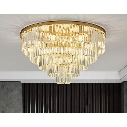 Modern Gold Luxury Crystal Ceiling Chandeliers For Living Room Bedroom Hotel Lobby Led Home Lighting Fixtures
