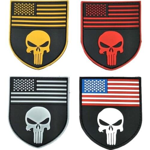 Embroidery HOOK&LOOP PVC skull tactics patch army cartoon patches for bag hat badges applique patches for clothing EQ-2497