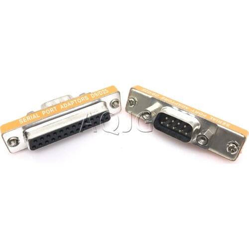 DB9 Female to DB25 Male Mini Serial Port Cable Adapter Gender DB9 and DB25 connections DB25Female to DB9 male Null Converter