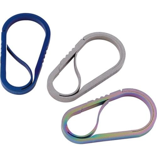 Anti-lost TC4 Titanium Alloy Locking Carabiner Key Chain Ring Hanging Buckle Hook Integral Spring Fastener