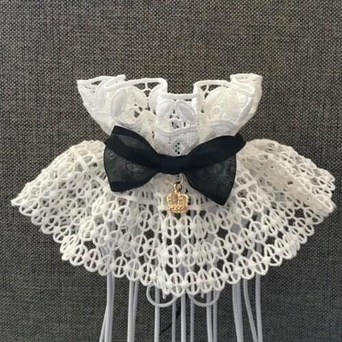 Cute Puppy Dog Cat Hollow Pure Cotton Lace Collars Bowknot Tie For Small Dog Bibs Scarf Neckerchief Pet Dog Jewelry Accessories