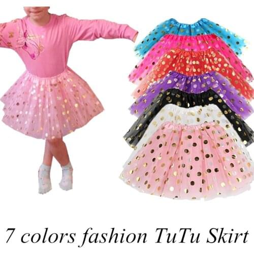 7 Colors Fashion Summer Baby Skirt Girls Tutu Skirts Gold Dot Sequin Skirt Princess Child Fluffy Skirt Childrens Clothing