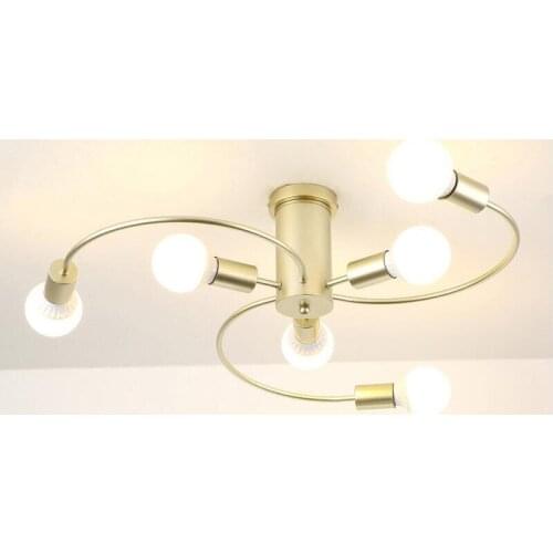 Fashion iron Ceiling lamps E27 bulb led lamps 6 light bulb modern Ceiling lamp living room led lustre Ceiling lighting