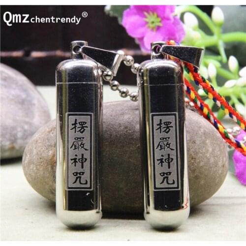 Stainless Steel Prayer Wheel Tube Ash Urn Memorial Pendant Necklaces Prayer Necklace Men Jewelry Free Chain Rope