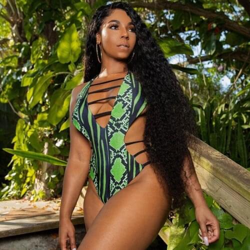 Plus Size Monokini One Piece Bathing Suit Female Hollow Out Swimsuit Swimming Costumes for Women African Print Swimwear Maillot