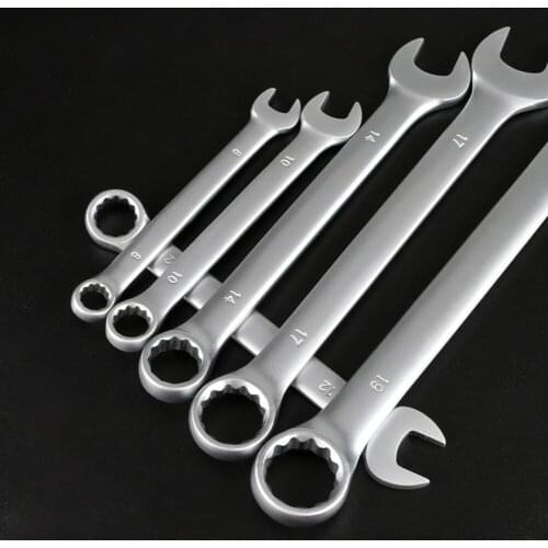 6Pcs Ratcheting Wrench Set Kit With Open End And Box End Metric Wrench Set Combination Chrome Vanadium Steel With Tool Roll Bag