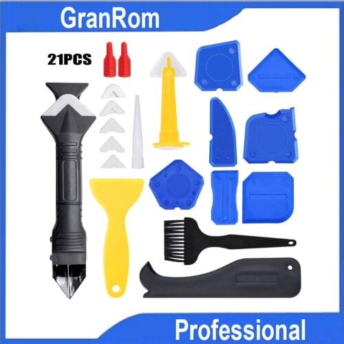 21pcs Caulking Tool Set Seam Scraper Corner Line Cleaner Sealant Removal Spatula Silicone Trowel Floor Construction Tool
