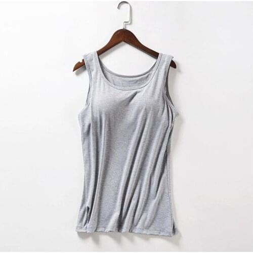 New Fashion 6Colors Sexy Tops Women Soft Modal Pad Bra Bralette Top Solid Padded Camisole Female Ladies Summer Tank Tops