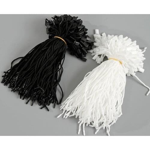Wholesale 18cm White / Black Cotton String cord for Garment Hang Tag Cloth Hangtag