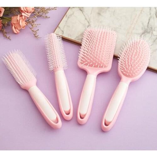 50Pcs/Lot Pink Girl Heart Air Cushion Comb Portable Plastic Air Bag Hair Massage Curly Comb Curling Brush Styling Tools HA2114
