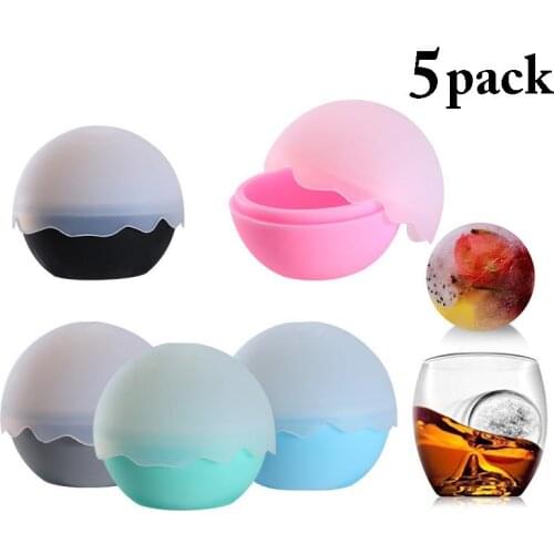5pcs Silicone Ice Ball Molds Creative Multi-Use Silicone DIY Ice Cube Maker Ice Cube Mold Ice Ball Making Tools Accessories