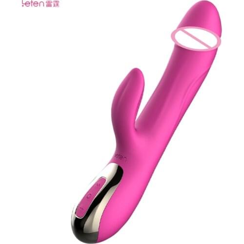 Leten Prostat silicone Waterproof Electromagnetic Pulsating Thrusting Dildo Vibrator with Heating function Penis wand Massager