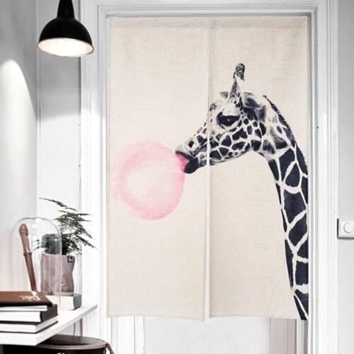 Modern Creative Curtains for Living Room Bedroom Kids Room Decoration Deer Linen Curtain For Kitchen Door Window 85*90cm