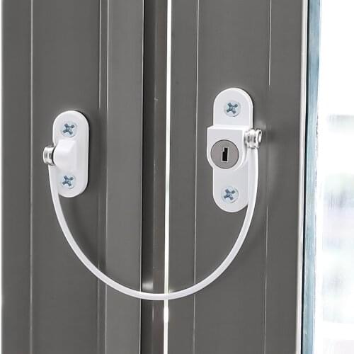Kids Window Door Cable Restrictor Lock Child Baby Safety Security Wire Catch with Keys Public and Commercial Applications