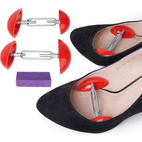 Shoes Extenders Mini Stretcher Shaper Extender Adjustable Shoe Trees + Foot Callus Remover Foot Shaper Support for Men Women