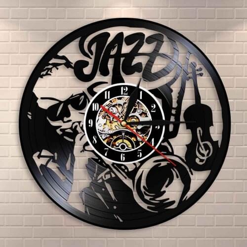 Cello Trumpet Horn Classical Music Instrument Vinyl Record Wall Clock Jazz Players Gift Musicians Jazz Music Legend Wall Clock