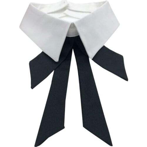Women Girls Fake Collar Detachable Lapel Blouse Neck Bow Tie False Collar Choker