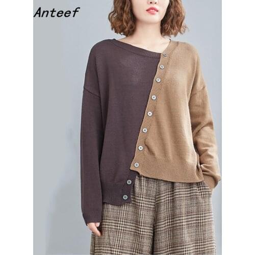 Korean fashion knitted plus size oversized causal loose autumn winter sweaters cardigan sweater tops women clothes 2021 coat