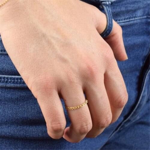 14K Gold Filled Chain Rings Knuckle Ring Minimalism Gold Jewelry Anillos Mujer Bague Femme Boho Aneis Ring For Women