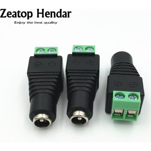 10Pcs 2.1x5.5mm Female DC Power Jack Adapter Plug Cable Connector for CCTV Camera