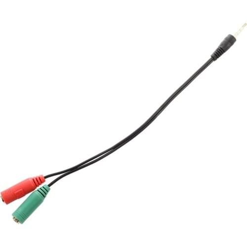 20cm 3.5mm Male to Dual Female Microphone Audio Extension Cable