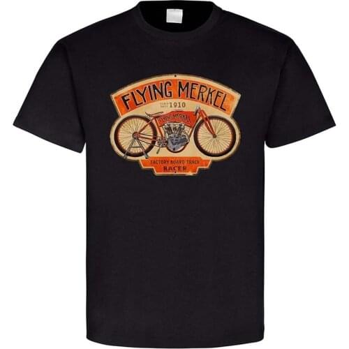 2019 Fashion Round Neck Clothes Flying Merkel Motorcycle Clothing Vintage Oldschool Fun Humor Wholesale T Shirts
