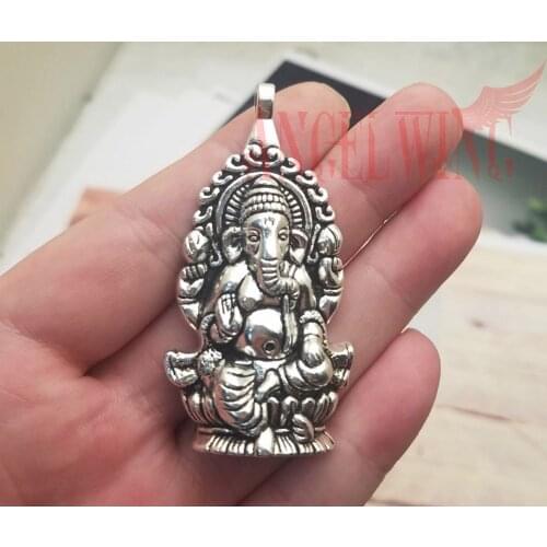 3pcs/lot--62x32mm, buddha chams, Antique silver plated elephant god charms,DIY supplies, Jewelry accessories