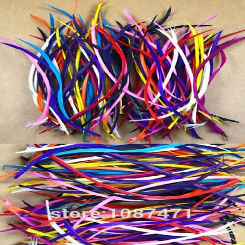 300pcs/lot 12-18 cm dyed color mix real goose feather trim for mask hair wedding jewelry accessories bulk sale fly tying