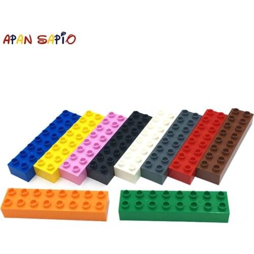 4PCS BIG size DIY Building Blocks Thick Figures Bricks 2X8Dots Educational Creative Compatible Toys for Children