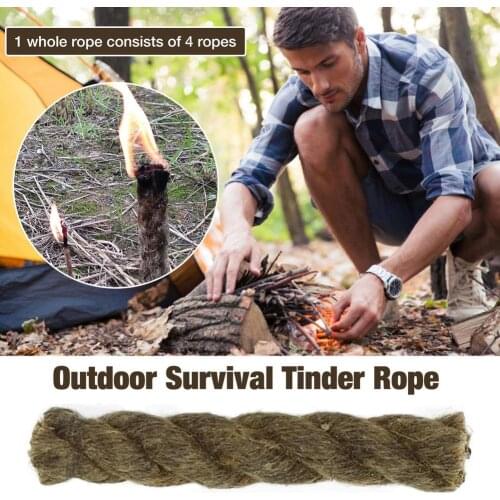 5/10pcs Tinder Rope Natural Tinder Fire Starter Survival Tinder Quick Fire Tab Flint for Backpack Hiking Camping Hunting Fishing