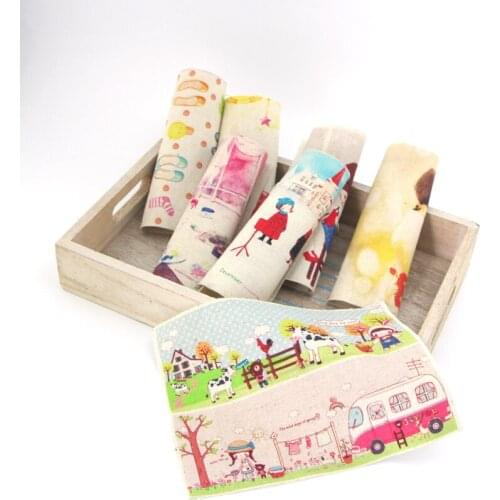 15X20cm 6pcs Cotton Canvas Fabric For DIY Sewing Quilting Patchwork Decor Cloth Of Placemat/Purse/Bag Hand Dyed D30