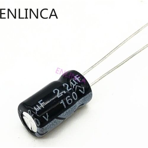 500pcs/lot BC09 160v 2.2UF aluminum electrolytic capacitor size 6*12 2.2UF 20