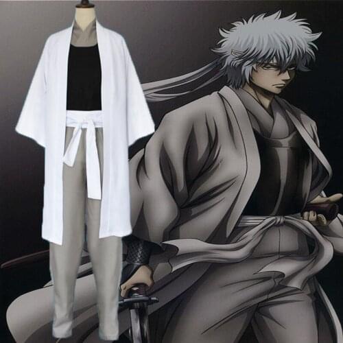 Anime Gintama Cosplay Costumes Sakata Gintoki Cosplay Costume Kimono Uniforms Halloween Carnival Party Game Silver Soul Costume
