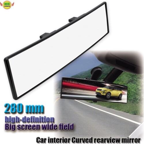 Car interior mirror auto accessories clip on rear view mirror covex 280mm wide angle driving safety universal glass mirror