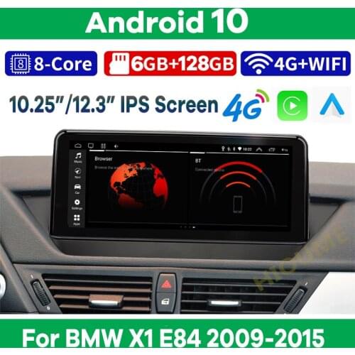 10.25" 8Core CPU 8G RAM Android 10 Car Multimedia Player GPS Navigation for BMW X1 E84 2009-2015 Radio Stereo CarPlay IPS Screen