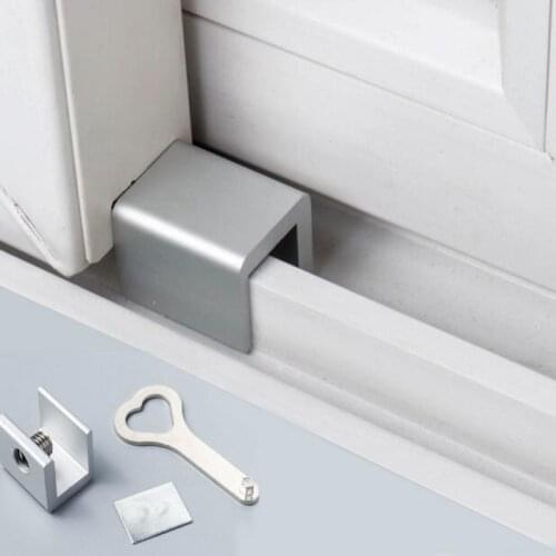 Sliding Sash Stopper Door Window Locks Restrictor Aluminum Door Frame Security Lock with Keys Home Office Safety window Lock