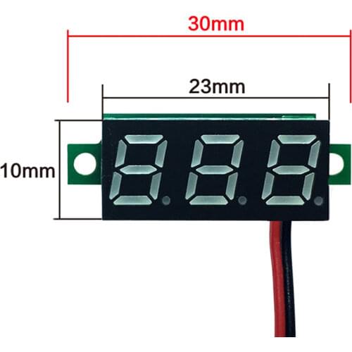 0.28inch DC2.4-30V LED Display Volmeter Electrical Digital Voltage Meters Portable Adjustable accuracy Voltage Measuring 2 lines